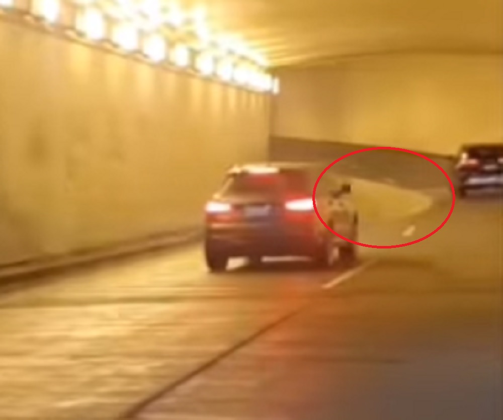 RUPČAGA NA PUTU, USRED TUNELA? Tek kad su počeli da koče, shvatili su svoju grešku (VIDEO)