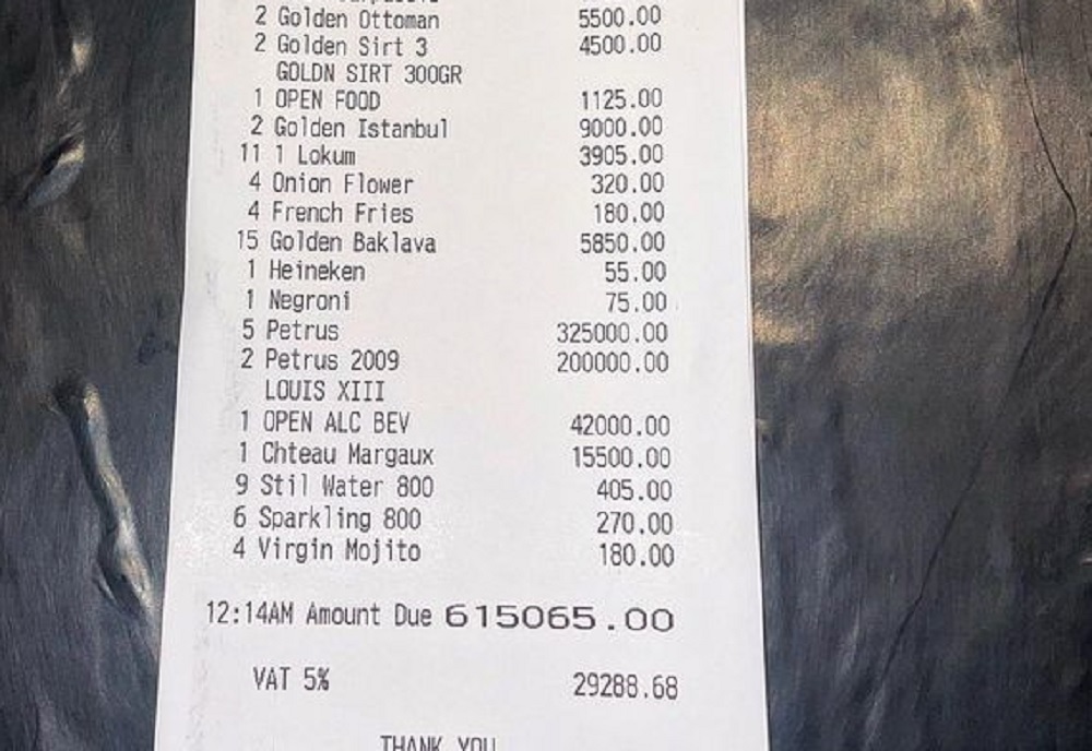LJUDI NE VERUJU KADA VIDE! Račun od suludih 19 miliona dinara u restoranu - a tek spisak jela i pića... (FOTO)