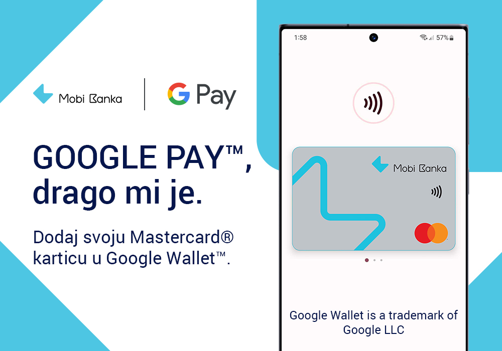 MOBI BANKA UVODI DIGITALNE NOVČANIKE Google pay prvi u nizu