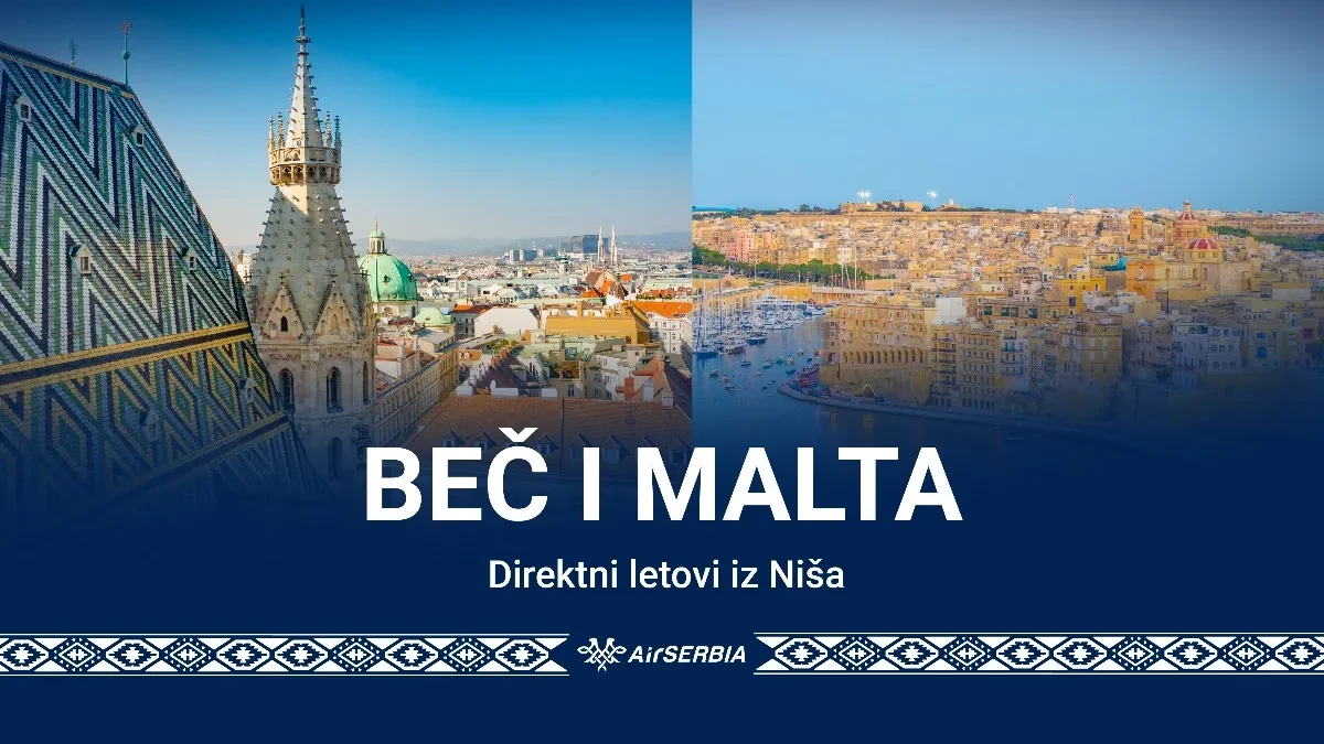 Er Srbija uspostavila direktne letove iz Niša za Beč i Maltu