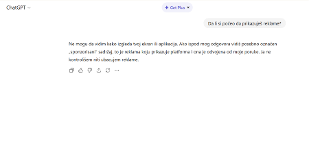 Kao što su i obećali - ČetGPT počinje da prikazuje reklame