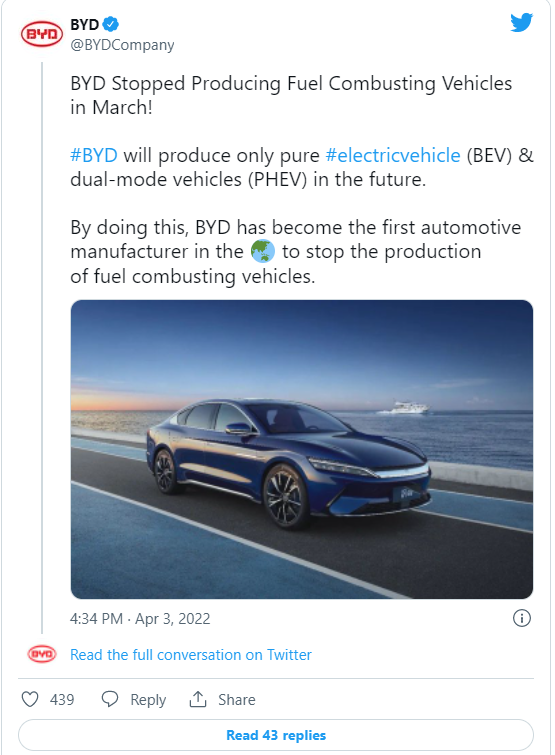 BYD Auto Twitter